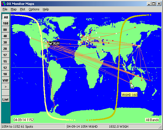 Mercator Map of last hour