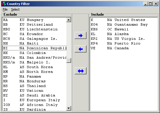 Country Filter
