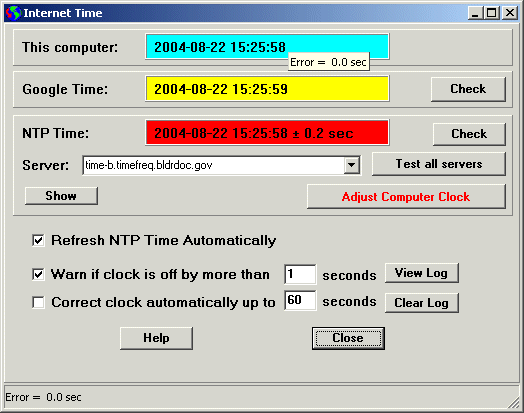 Set Clock Window